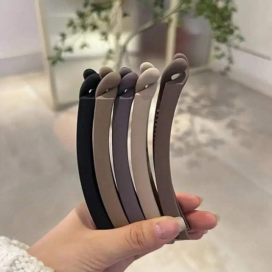 1-Piece Elegant Matte Hair Clip Set: Resin, Oval Shape, Perfect Gift For People Over 14 Years Old And Women - Including Banana Clips And Other Styles